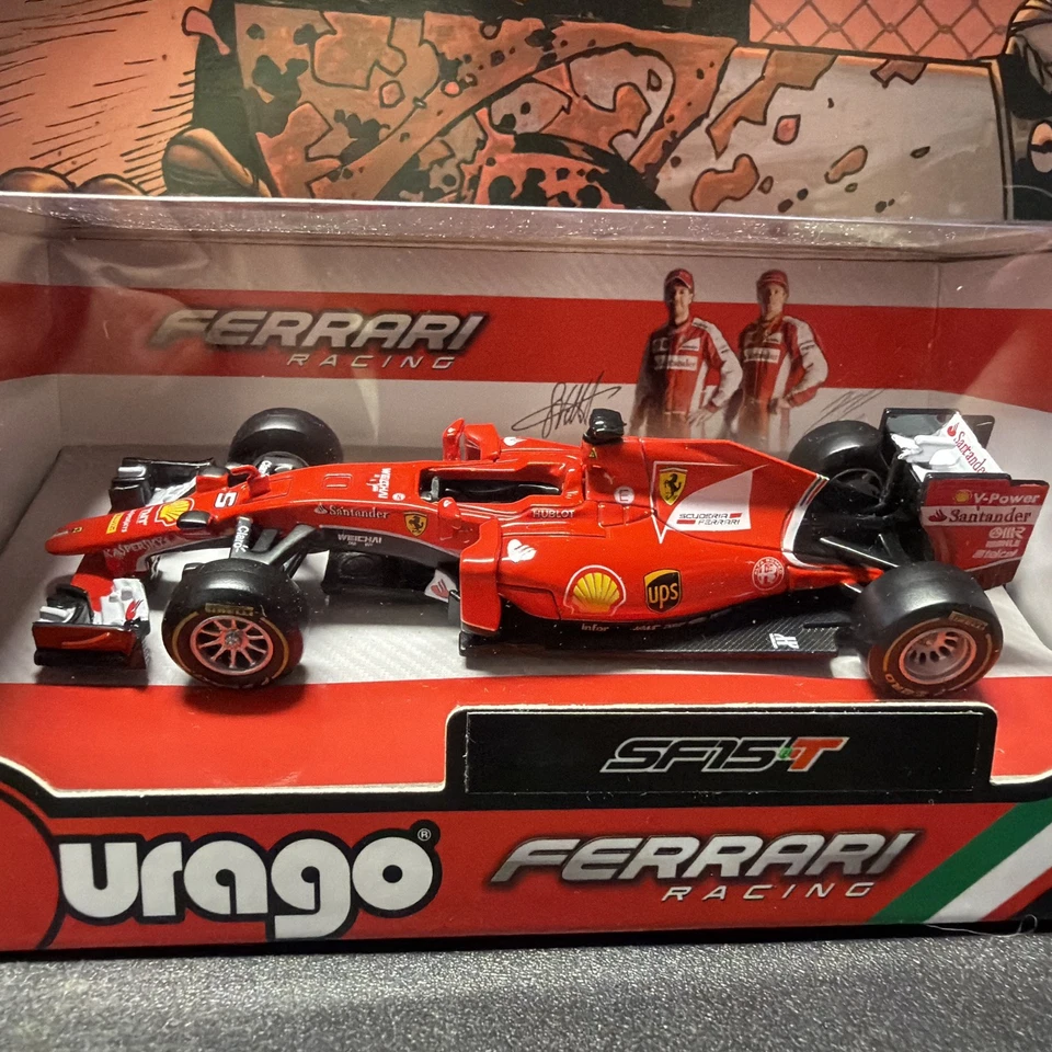 Bburago Ferrari F1 SF15-T #5 Sebastian Vettel 1:43 - Image 2 of 3