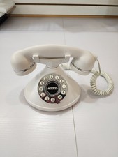 Vintage Metropolis Conair Push Button Phone Satin White  Silver SW2505AW