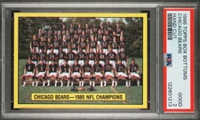 1986 Topps Football Box Bottom Chicago Bears Team Card PSA 2 Good 1985 SBXX