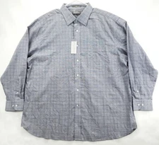 NEW Daniel Cremieux Shirt Mens 2XL Blue White Plaid Classic Button-Up