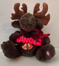Vtg Dan Dee 15" Jingle Bells Light Up Musical Moose Plush Holiday Christmas VGC