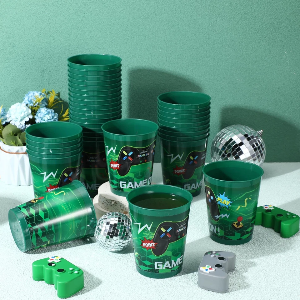 Juego de 50 tazas temáticas de videojuegos de 16 oz de plástico reutilizable C... Foto 3 de 4