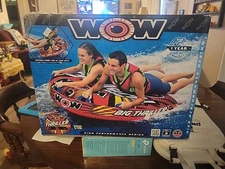 WOW Big Thriller 2 Person Towable Water Tube For Pool or Lake (18-1010)