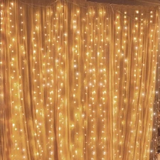 Twinkle Star 300 LED Curtain String Lights, 8 Modes Plug 300 LED, *Warm white 