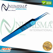 Pinza Posizionamento Impianto Trapianto Capelli Angolata Strumenti FUE | Blu Titanio