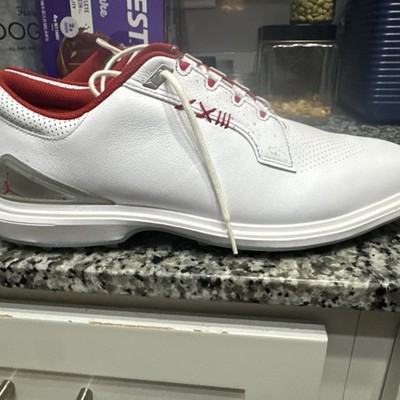Nike Air Jordan ADG 5 Golf Shoes White Fire Red Men s Size 11.5 FQ6642-101 used 