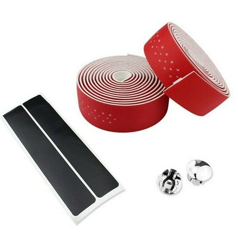 Road Bike Soft Leather PU Bar Drop Wrap Bicycle Breathable Handlebar Tape Grip - Image 3 of 4