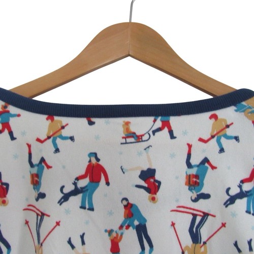 PJ Couture Pajamas Ski Winter Holiday Print Size XL White Comfort Loungewear - Picture 7 of 17