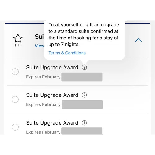 Hyatt Suite Upgrade Award SUA - 02/2028