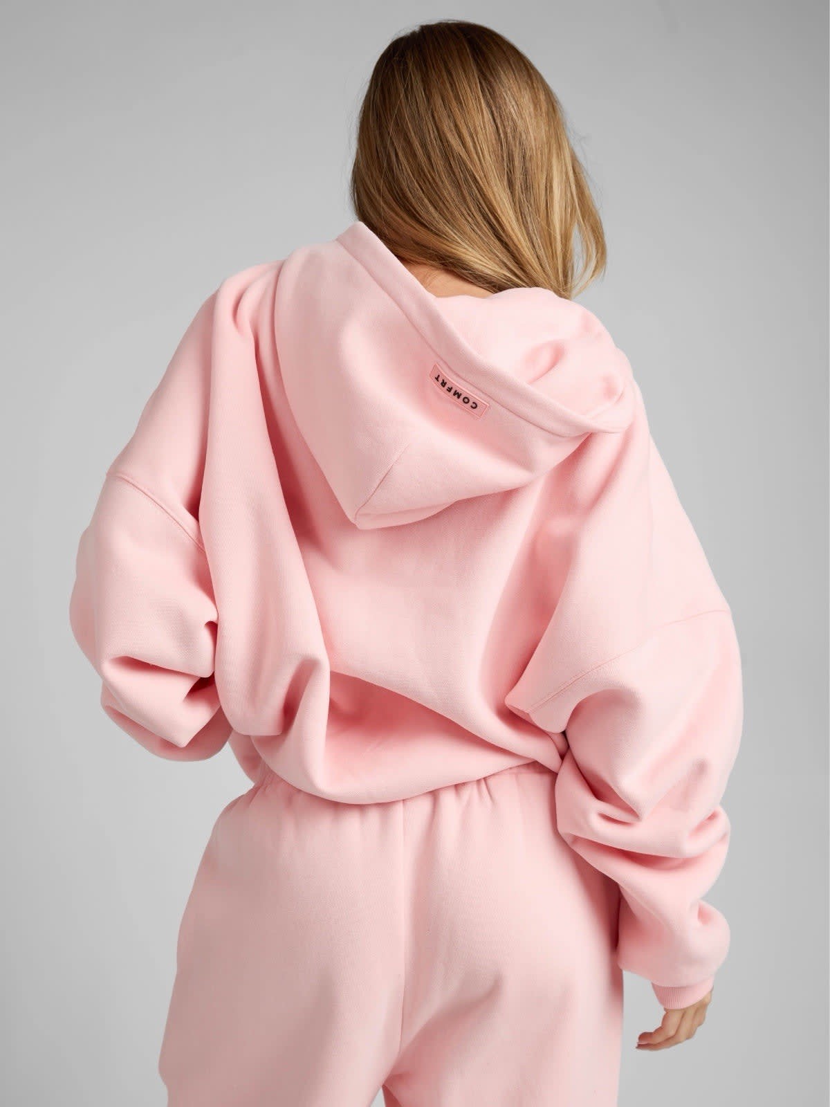 Comfrt Pastel Zip Up Hoodie Limited Edition Bubblegum Pink Sz Small Oversized