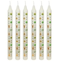 Weihnachten Advent Kerzen X6 25Cm Konisch Countdown Festliche Farbe Bilder Creme