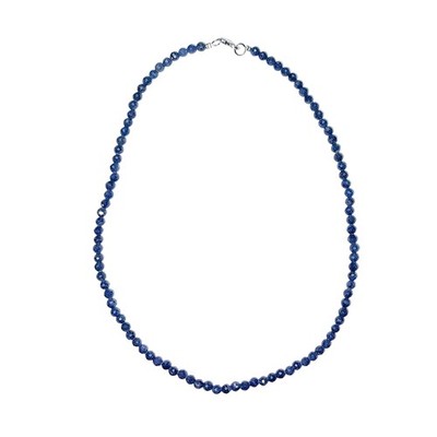 Saphir Halskette - facettierte Perlen 4mm - 45cm