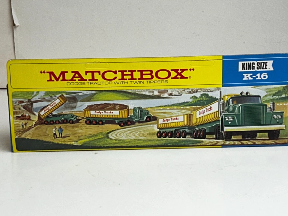 Matchbox King Size No. K-16 Dodge Semi Truck with Dump Trailers & Original Box - Image 4 of 4