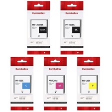PFI-120 Ink 5-Pack for Canon TM-300 TM-200 Printers 130ml Pigment Cartridge
