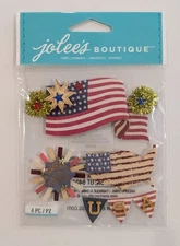 Jolee's American Flags USA July 4th Scrapbooking Stickers
