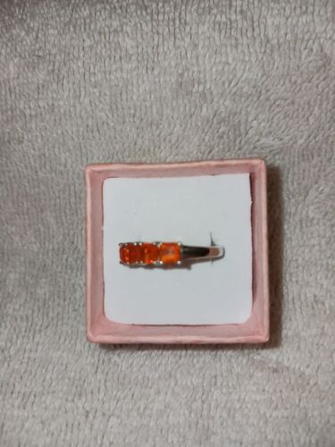Size 7 Platinum/Sterling Silver Ring Asscher-Cut Crimson Fire Opal 1.15TCW (908) - Picture 3 of 14