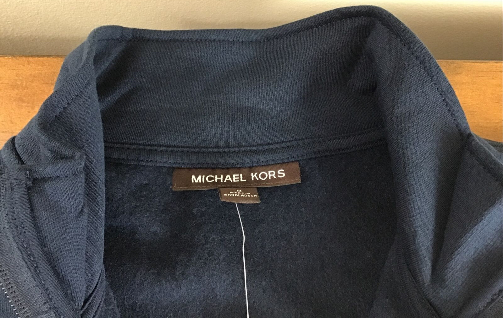 NEW Michael Kors Men's 1/4 Zip Up Navy Blue Logo Pullover Sweatshirt Size Med image 5