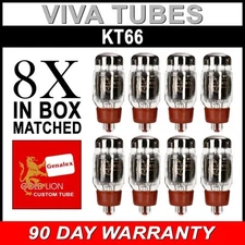 New Current Matched Octet (8) Reissue Genalex Gold Lion KT66 6L6 Vacuum Tubes