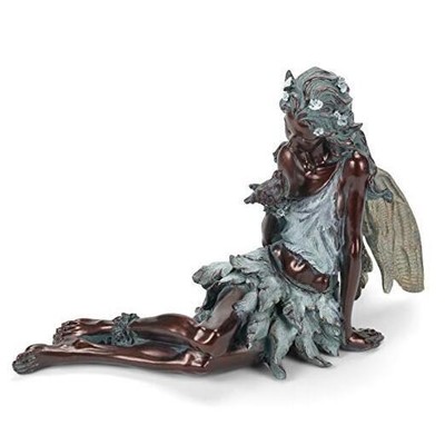 19 x 7.25 x 12 Inch Resin Constructed Sitting Fairy with Bird Decorative 