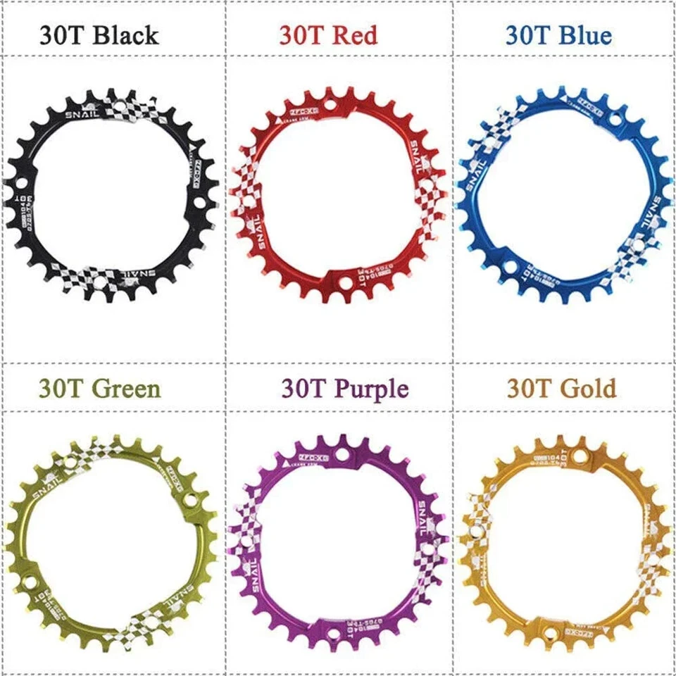 104bcd 30T Round Chainwheel Narrow Wide MTB Crankset Mountain Bike Tooth Plate - Image 3 of 4