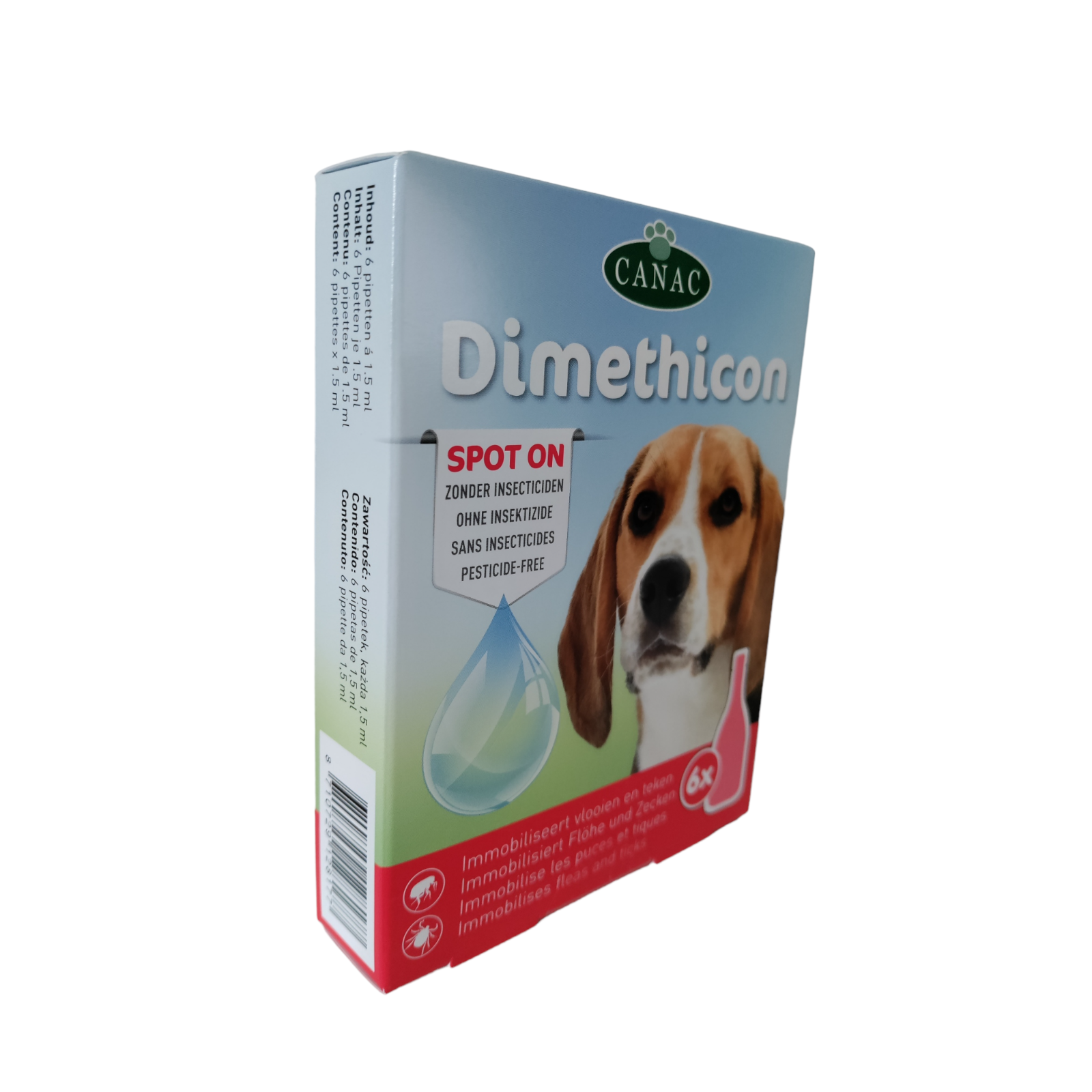 6x Flohmittel Anti Floh Anti Zecken für Hunde Spot On Hund Dimethicon