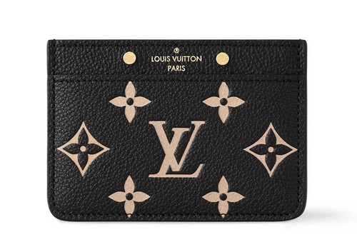NEW LOUIS VUITTON Bicolor Monogram Empreinte Leather Card Holder M81022