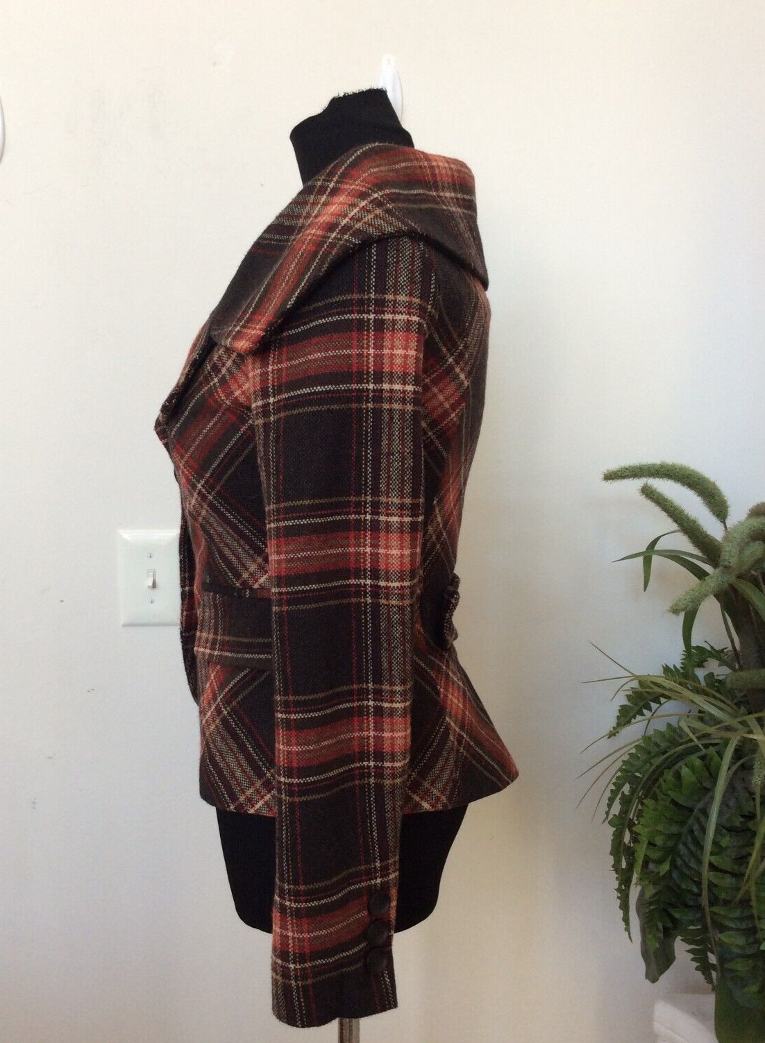 Zara Basic Women's Multicolor Plaid BlazerJacket … - image 4