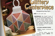 Christmas Glittery Centerpiece shaped like Ornament-Plastic Canvas Pattern ONLY