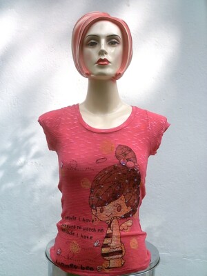 TICILA Happy Love BIENE Because i have someone to watch me Hot Pink T-Shirt S