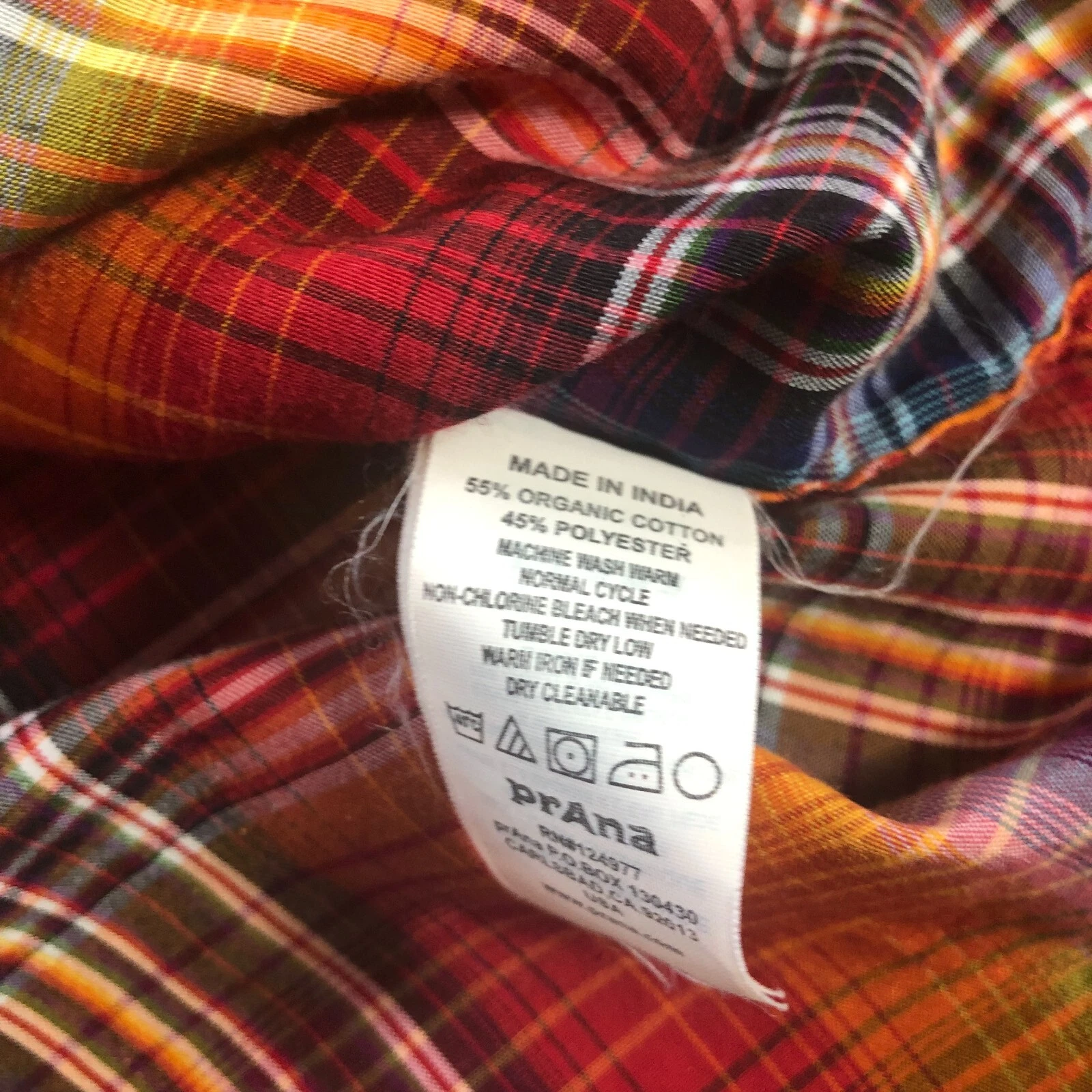 prana ostend plaid organic cotton blend flap pocket hike shirt