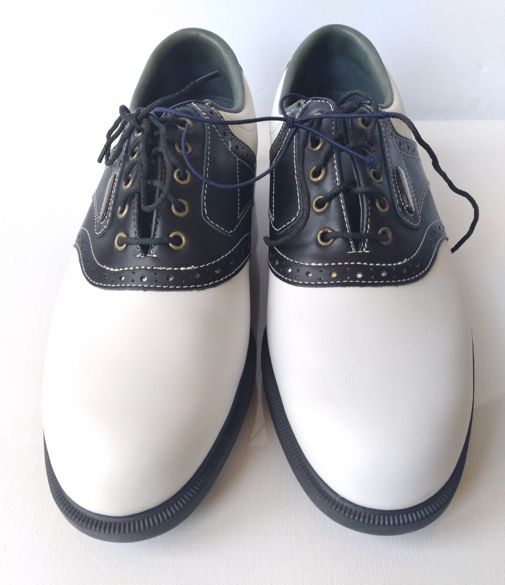 FootJoy DryJoys Golf Shoes White Black Leather 53427 Men