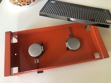 Ancien chauffe plat en métal orange vintage BRABANTIA