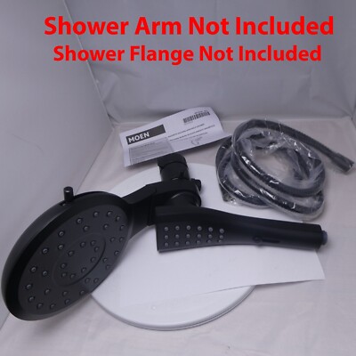 Moen 220C3EPBL Verso 8-Function 7 Diameter Spray Head Matte Black 72 Hose