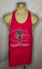VTG 90s Gold s Gym San Diego USA red stringer tank-top workout muscle t-shirt XL