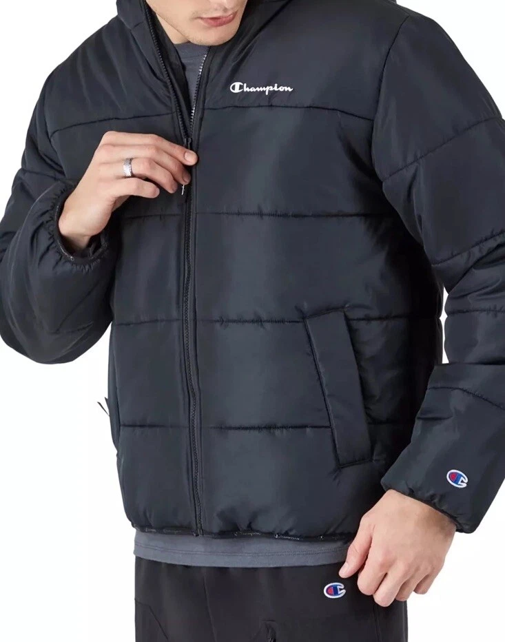 Men's Champion Script Logo Puffer Jacket XL