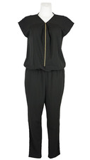 Conleys Black Overall Jumpsuit Einteiler Damen Größe 40 Schwarz Reißverschluss