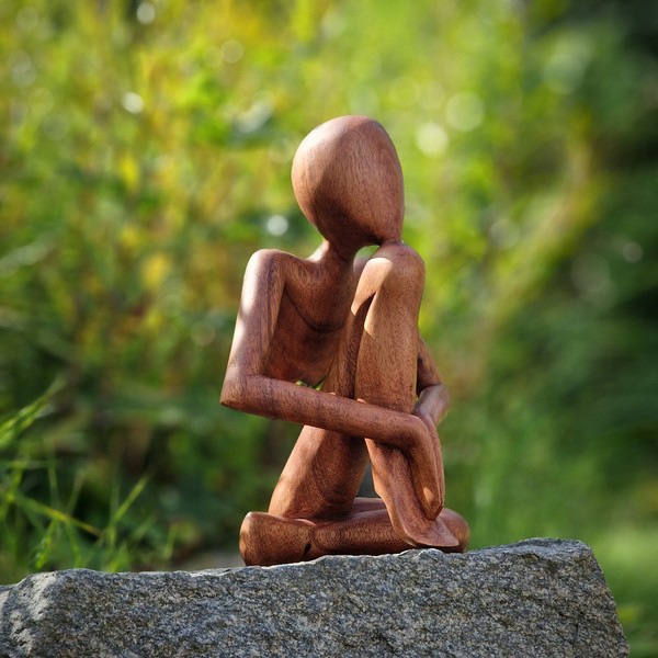 Budawi® Holzskulptur Holzfigur Meditierend HöHe Ca. 30 Cm Yoga Figur Skulptur-image