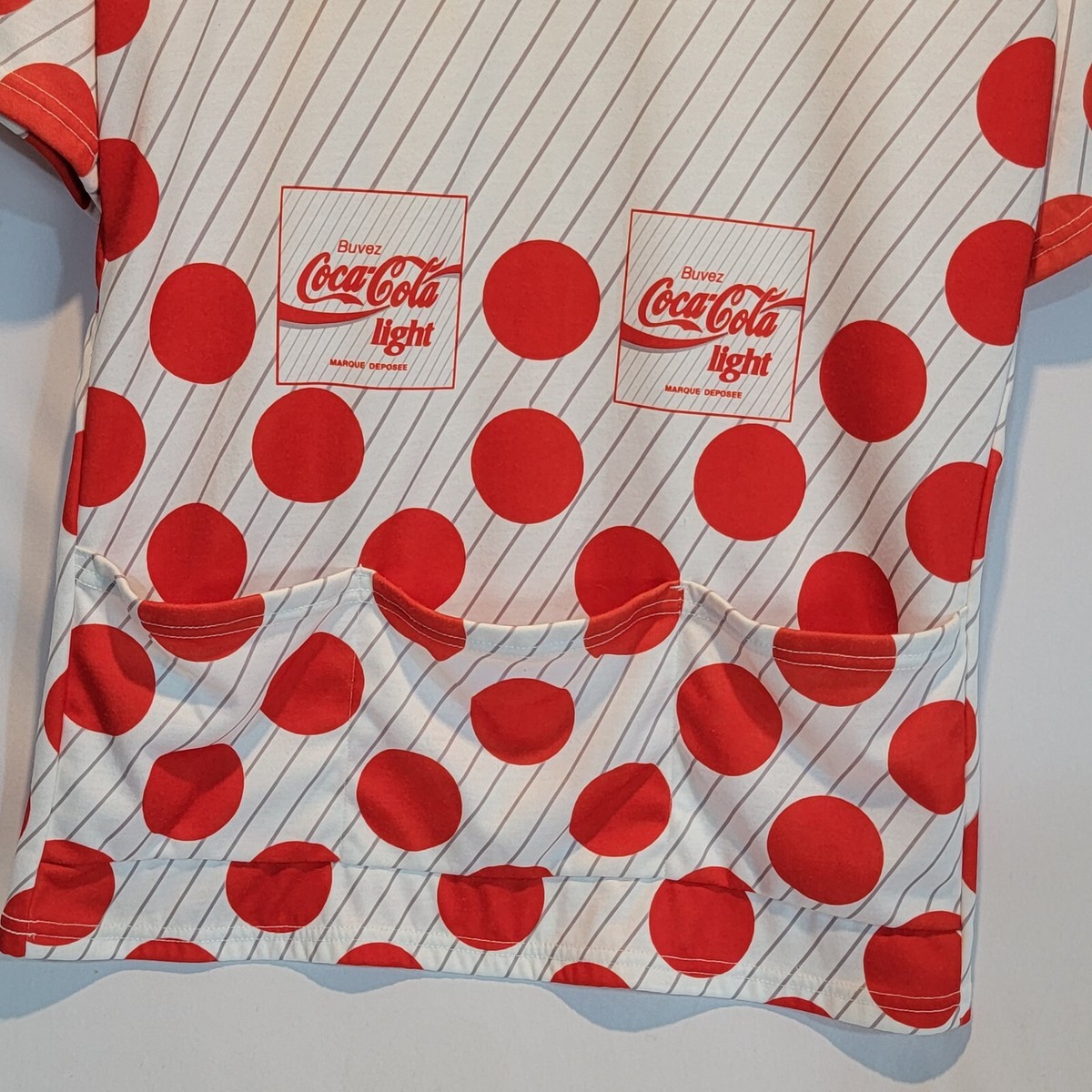 Maillot De Cyclisme Vintage Castelli Coca Cola Light Le Tour - Taille XL - 100% Polyester - Occasion