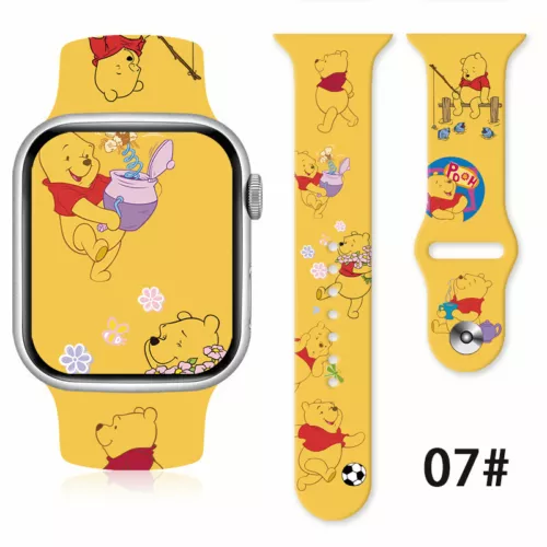 Winnie the Pooh Wristwatch Bands Cartoon Silicone Watch Band for Apple Watch - Picture 36 of 38