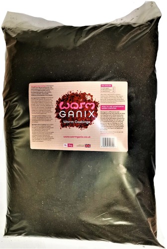 Wormganix 40 Litre Worm Castings Peat Free Soil Compost improver fertiliser - Picture 2 of 9