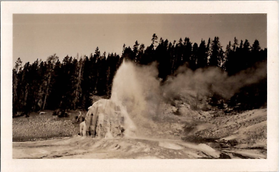 #ad Lone Star Geyser Eruption Yellowstone National Park Snapshot 1940s Vintage Photo $4.99