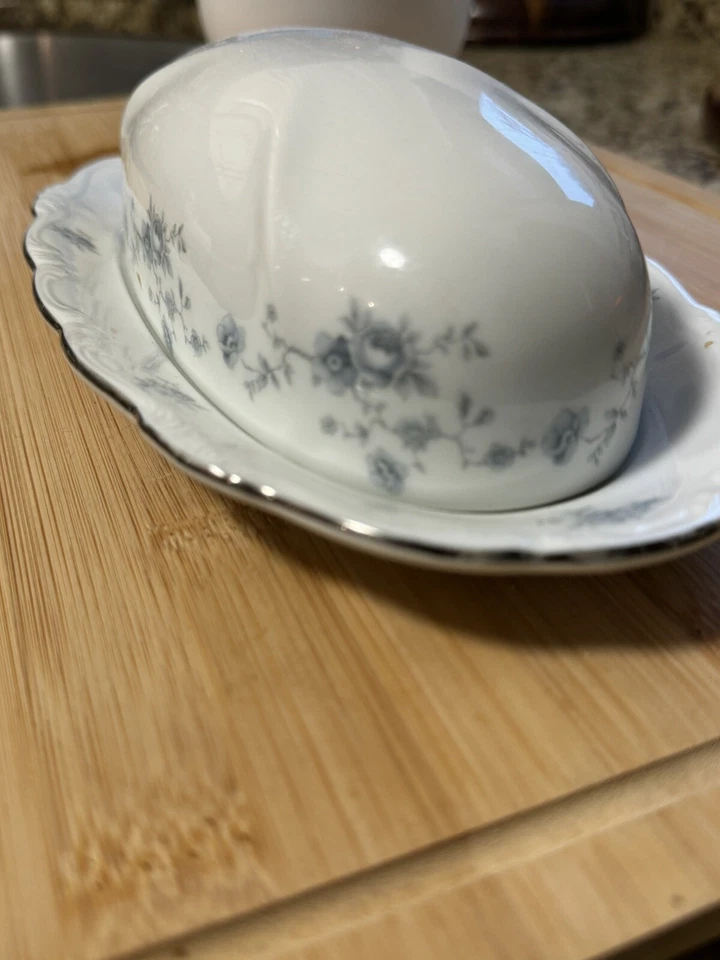 Johann Haviland синий гирлянда покрытый масло блюдо с крышкой Бавария Германия - Изображение 4 из 4