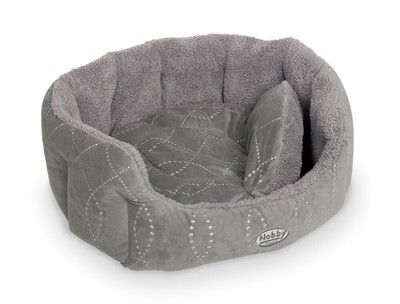 Nobby  Komfort Bett oval ''CENO''grau / grau 86 x 70 x 24 cm Hund K�rbchen