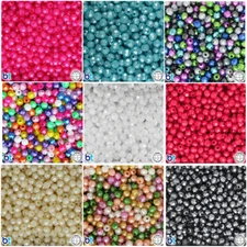 BeadTin Pearl 6mm Faceted Round Craft Beads (600pcs) - Color choice