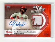 Andrew McCutchen 2021 Topps MLB GU Jersey Patch Auto Red Parallel #/25 Pirates