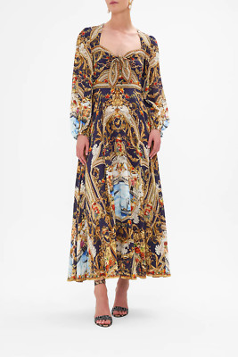 NEW $899 CAMILLA VENICE VIGNETTE TIE FRONT DRESS SILK CRYSTALS