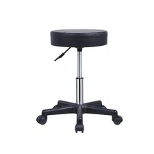 KKTONER Round Rolling Stool PU Leather Height Adjustable Swivel Drafting Work...