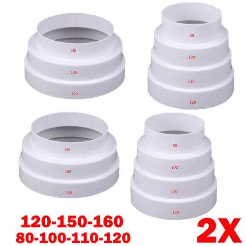 2x Duct Multi Reducer Extractor Fan Pipe Connector 80/100/110/120/150/160mm UK - Picture 2 of 19