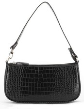 Bag Crocodile Effect Retro Faux Leather Classic Clutch Shoulder Purse Handbag...