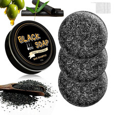 3Pcs Gray Hair Reverse Bar Soap, Black Shampoo Bar for Hair and Beard Darkening,